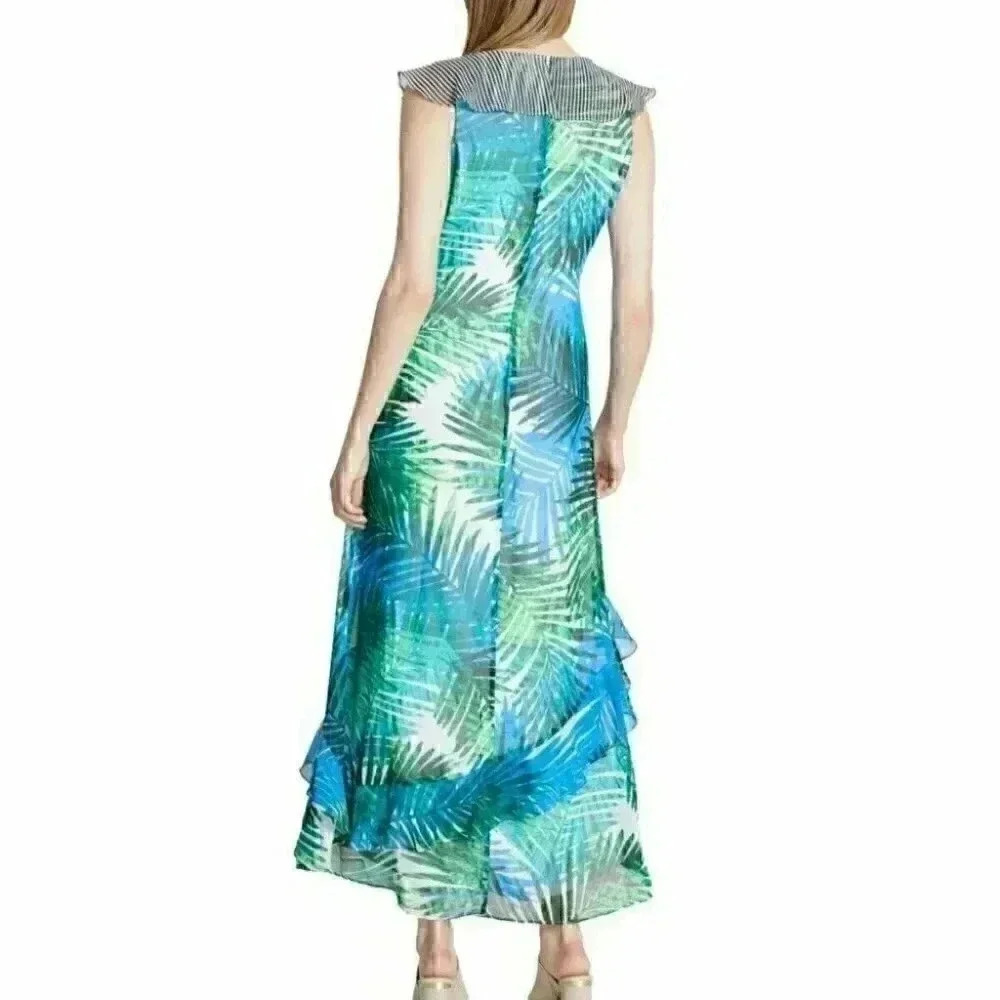 NEW! Calvin Klein Women’s 6 Ruffle Maxi Dress NWT $139 - Picture 2 of 2